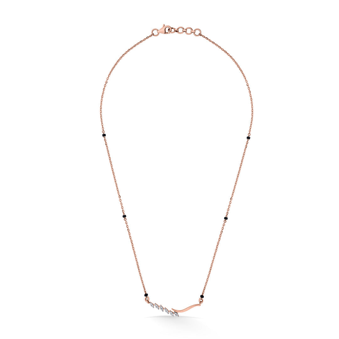 Gleaming Bond Diamond & Gold Tanmaniya Mangalsutra for Women