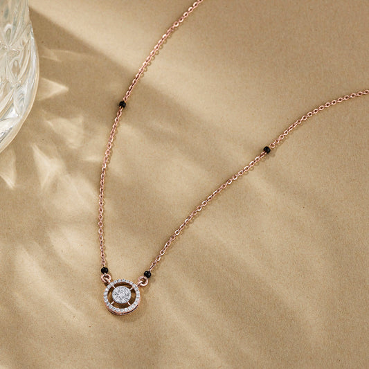 Gleaming Glow Diamond & Gold Tanmaniya Mangalsutra for Women