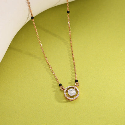 Gleaming Glow Diamond & Gold Tanmaniya Mangalsutra for Women