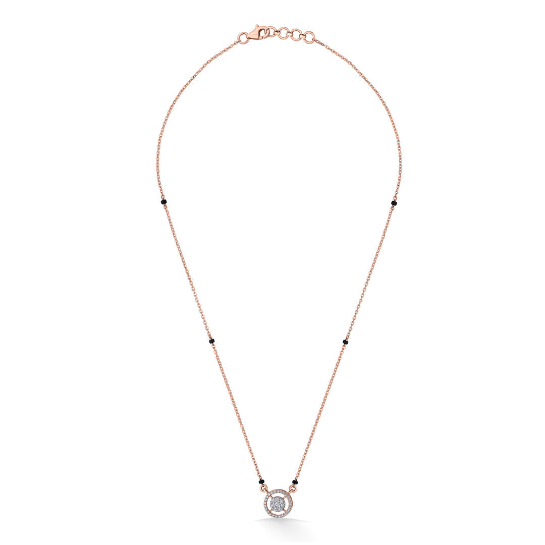 Gleaming Glow Diamond & Gold Tanmaniya Mangalsutra for Women