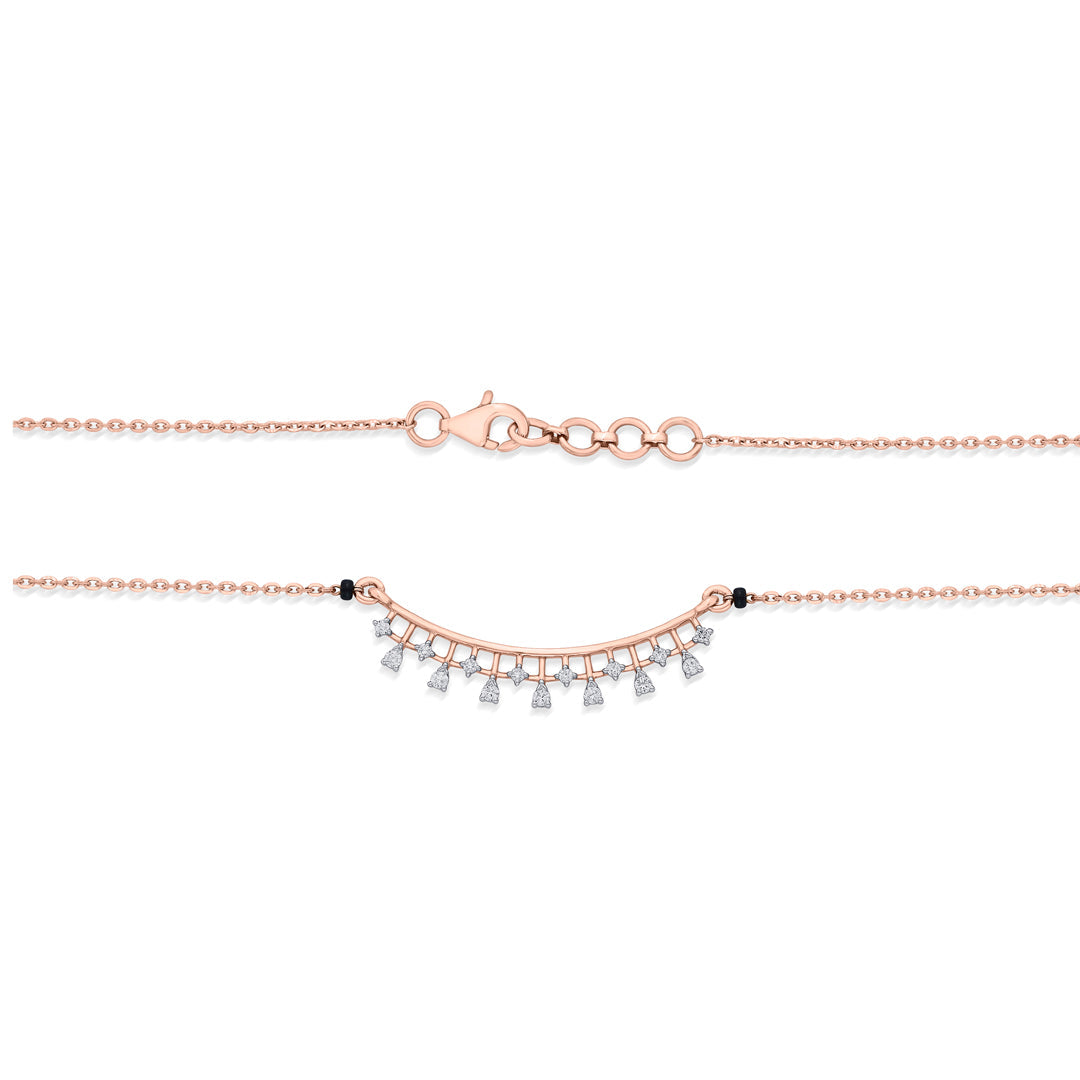 Gleaming Link Diamond & Gold Tanmaniya Mangalsutra for Women
