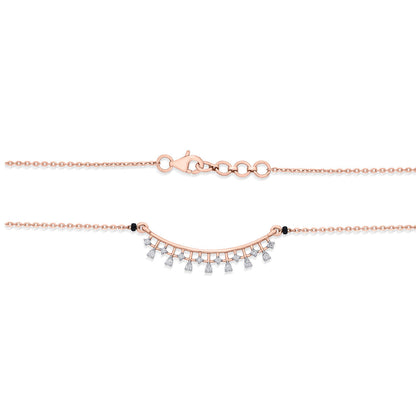 Gleaming Link Diamond & Gold Tanmaniya Mangalsutra for Women