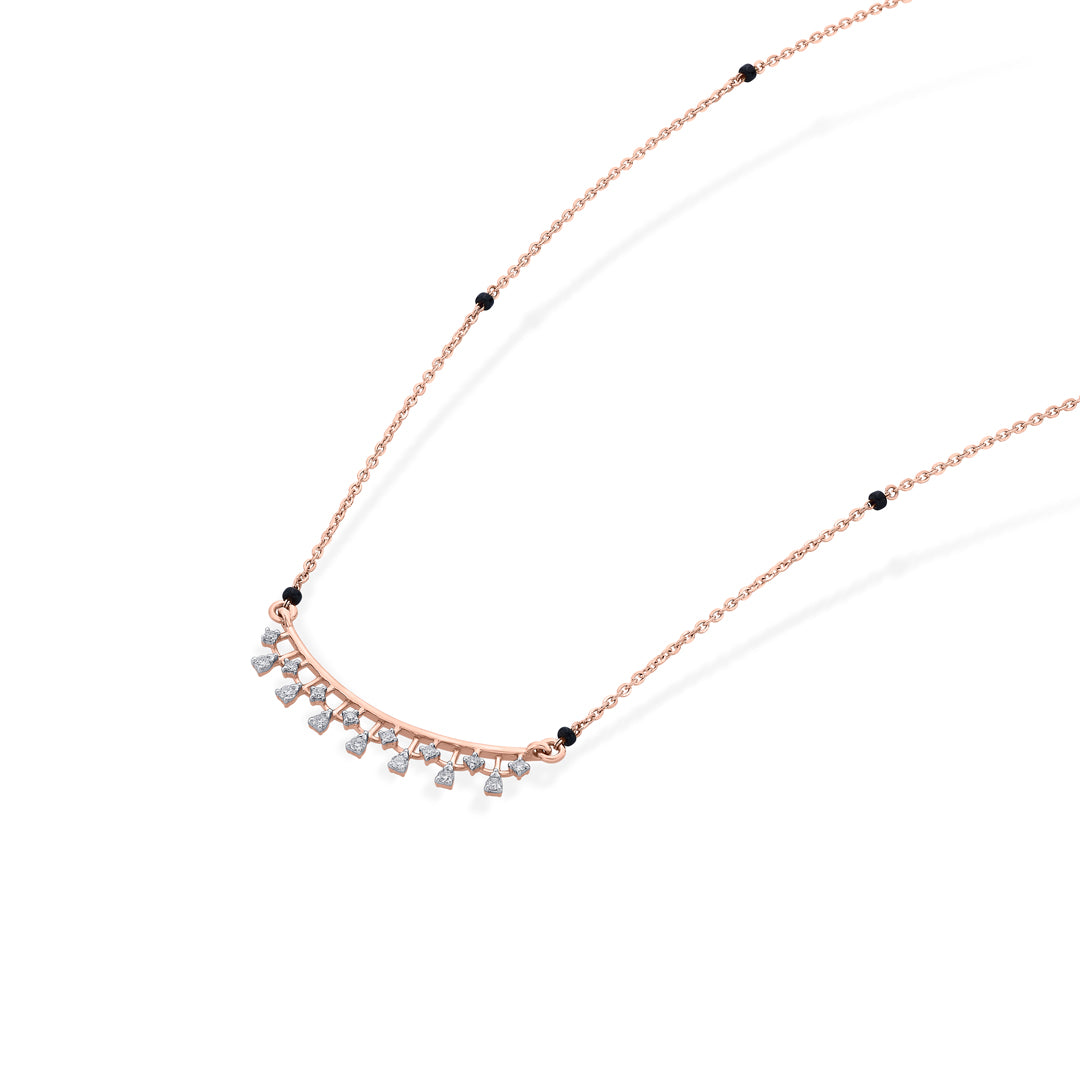 Gleaming Link Diamond & Gold Tanmaniya Mangalsutra for Women