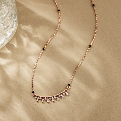 Gleaming Link Diamond & Gold Tanmaniya Mangalsutra for Women