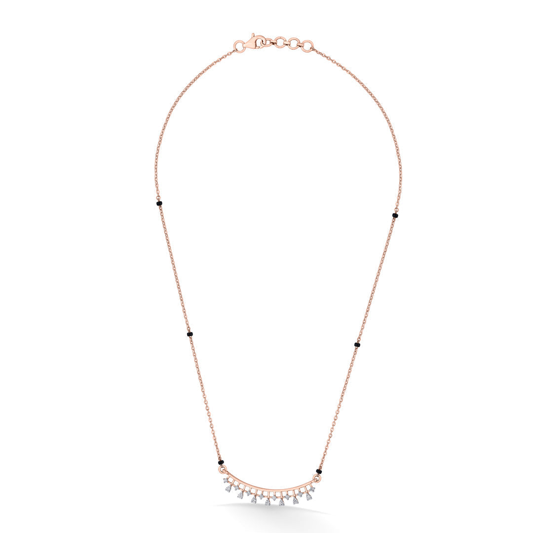 Gleaming Link Diamond & Gold Tanmaniya Mangalsutra for Women