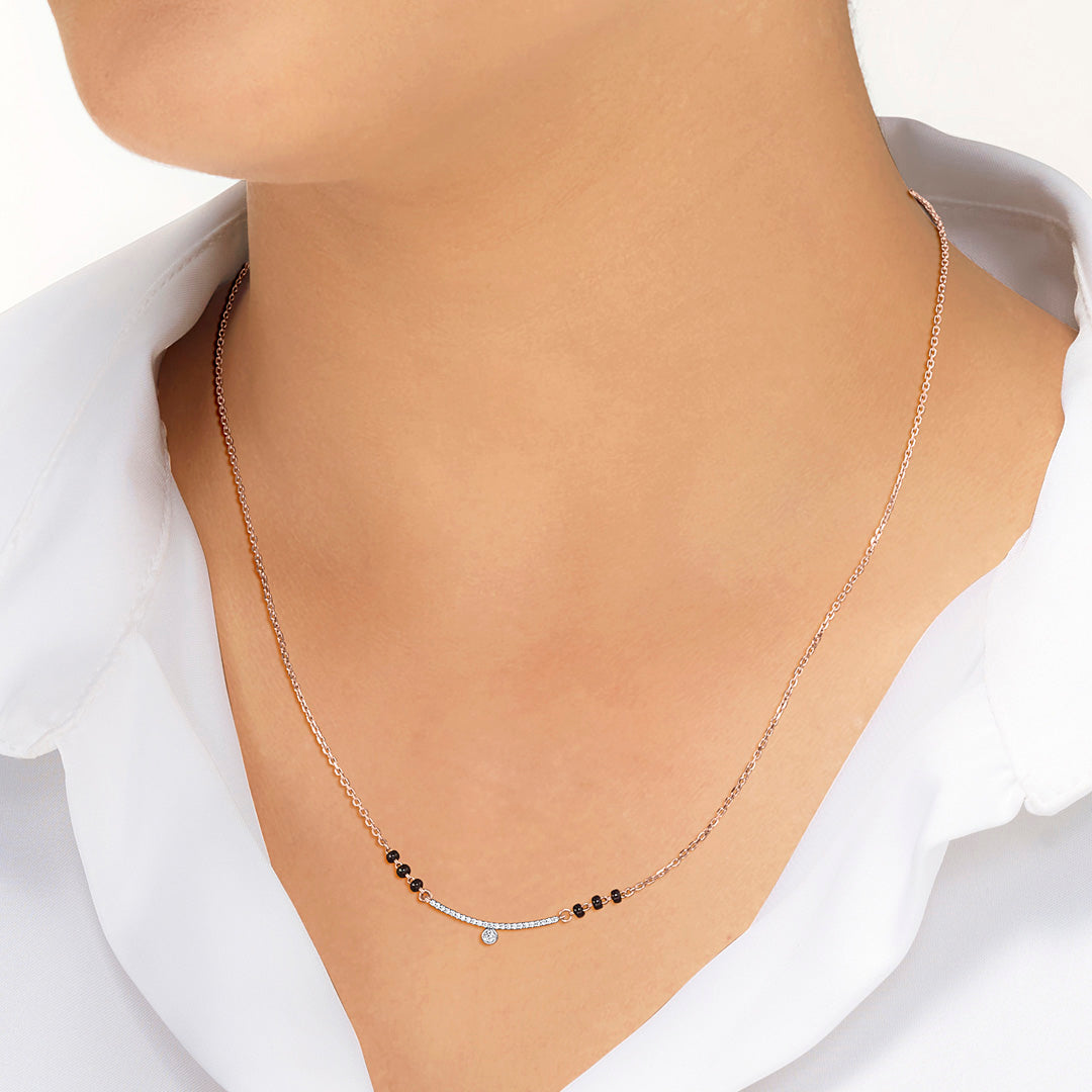 Infinite Affection Diamond & Gold Tanmaniya Mangalsutra for Women