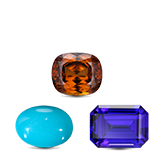 tanzanite, turquoise and zircon