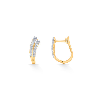Aurora Curve Diamond & Gold Hoops & Huggies Earrings for Women