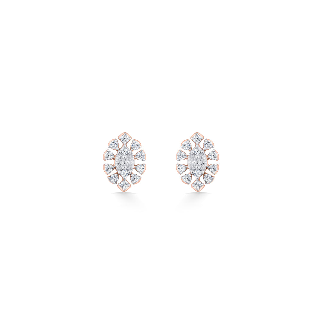 Infinite Gleam Diamond & Gold Stud Earrings for Women