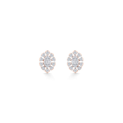 Infinite Gleam Diamond & Gold Stud Earrings for Women