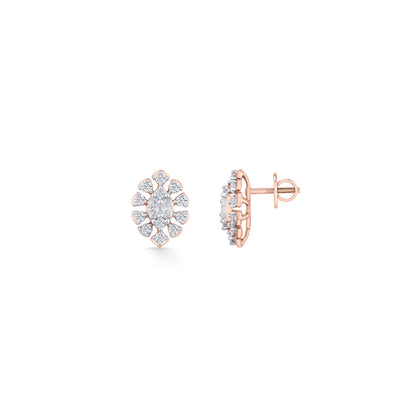 Infinite Gleam Diamond & Gold Stud Earrings for Women