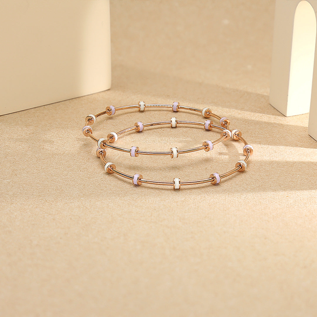 Sculpted Glow Gold Bangles for Women