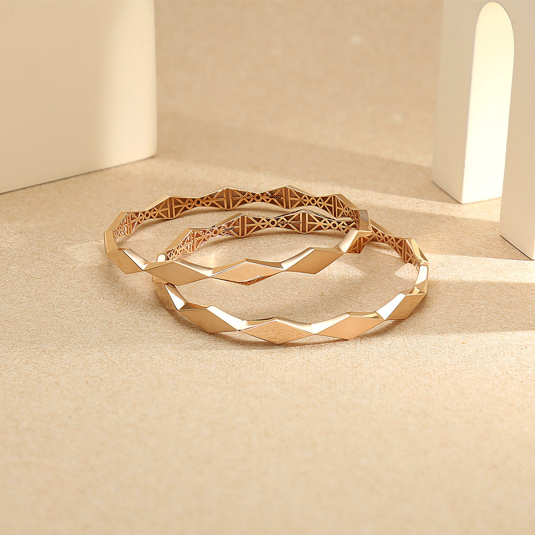 Edge Curve Gold Bangles for Women