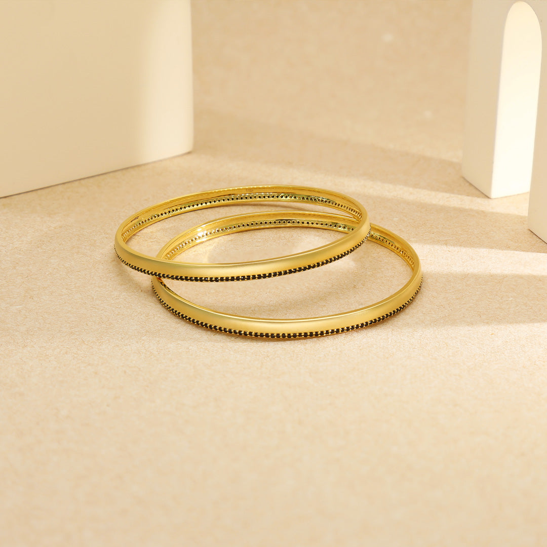 Aura Edge Gold Bangles for Women