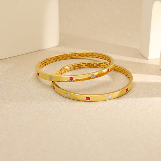 Rosé Loop Gold Bangles for Women