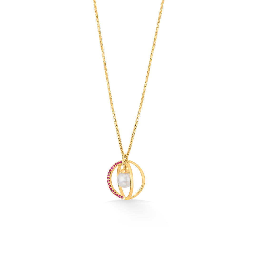 Orbit Glow Gold Necklace Set for Women