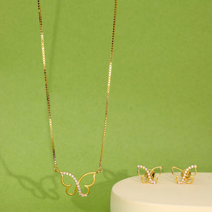 Flutter Bloom Gold Necklace Set for Women