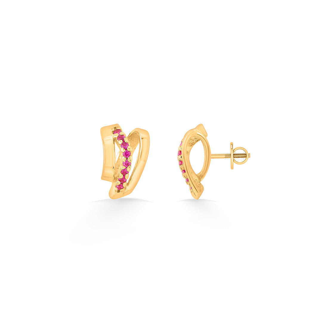 Magenta Flow Gold Necklace Set for Women