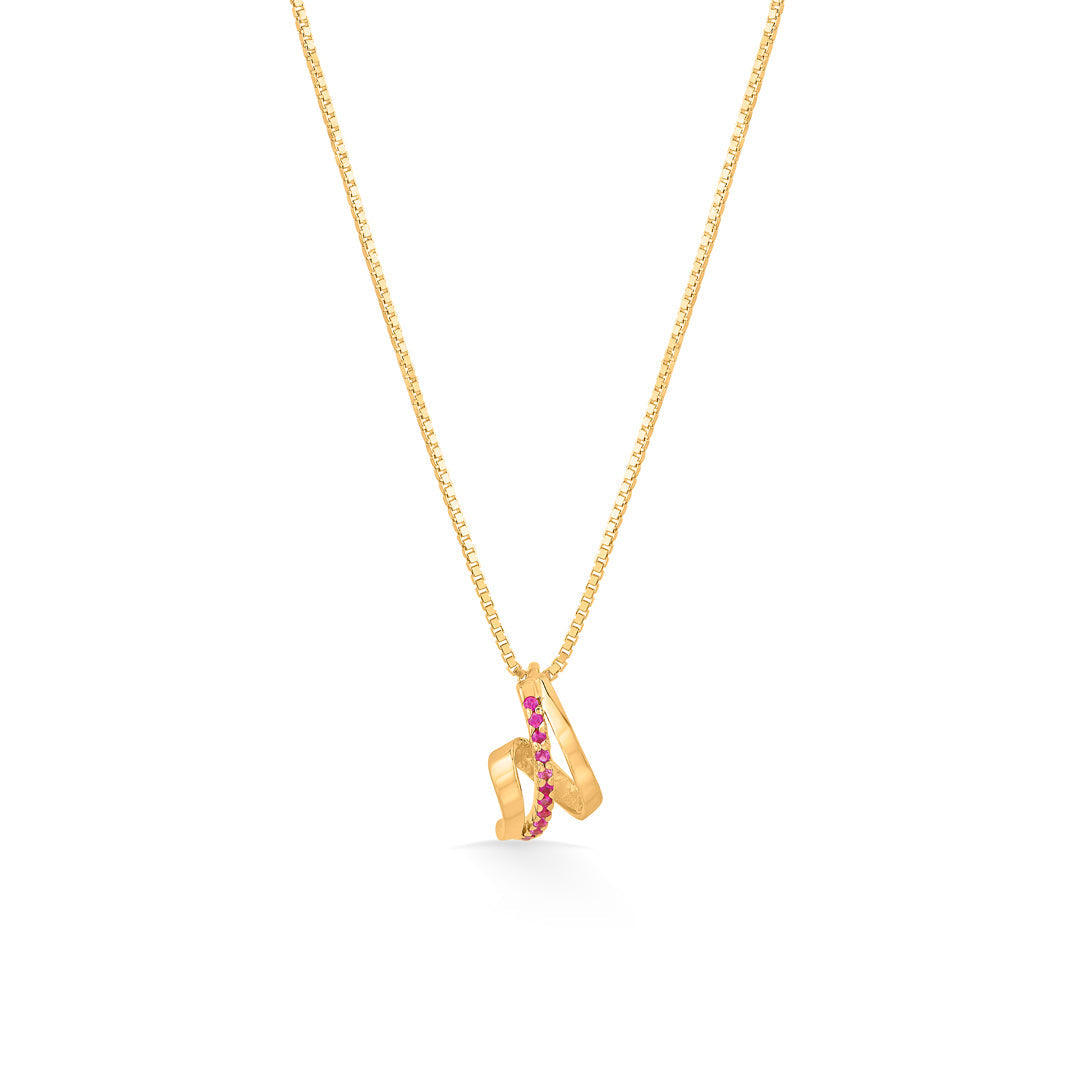 Magenta Flow Gold Necklace Set for Women