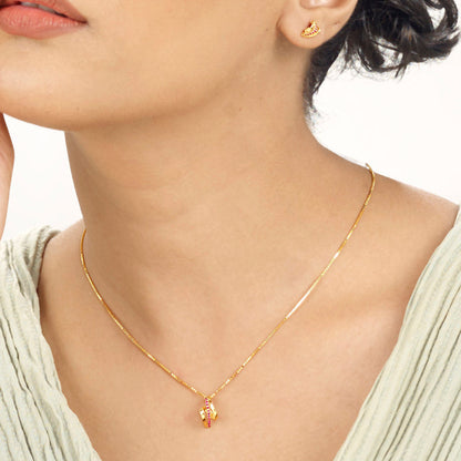 Magenta Flow Gold Necklace Set for Women
