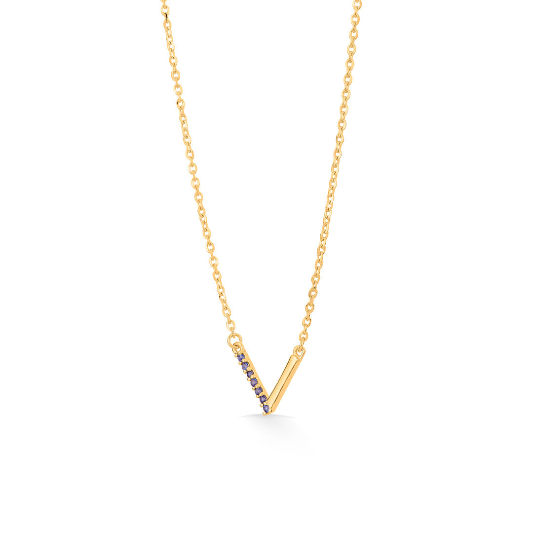 V Glow Gold Modern Necklace for Women