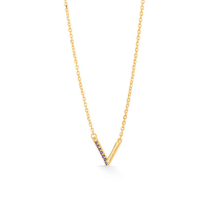V Glow Gold Modern Necklace for Women