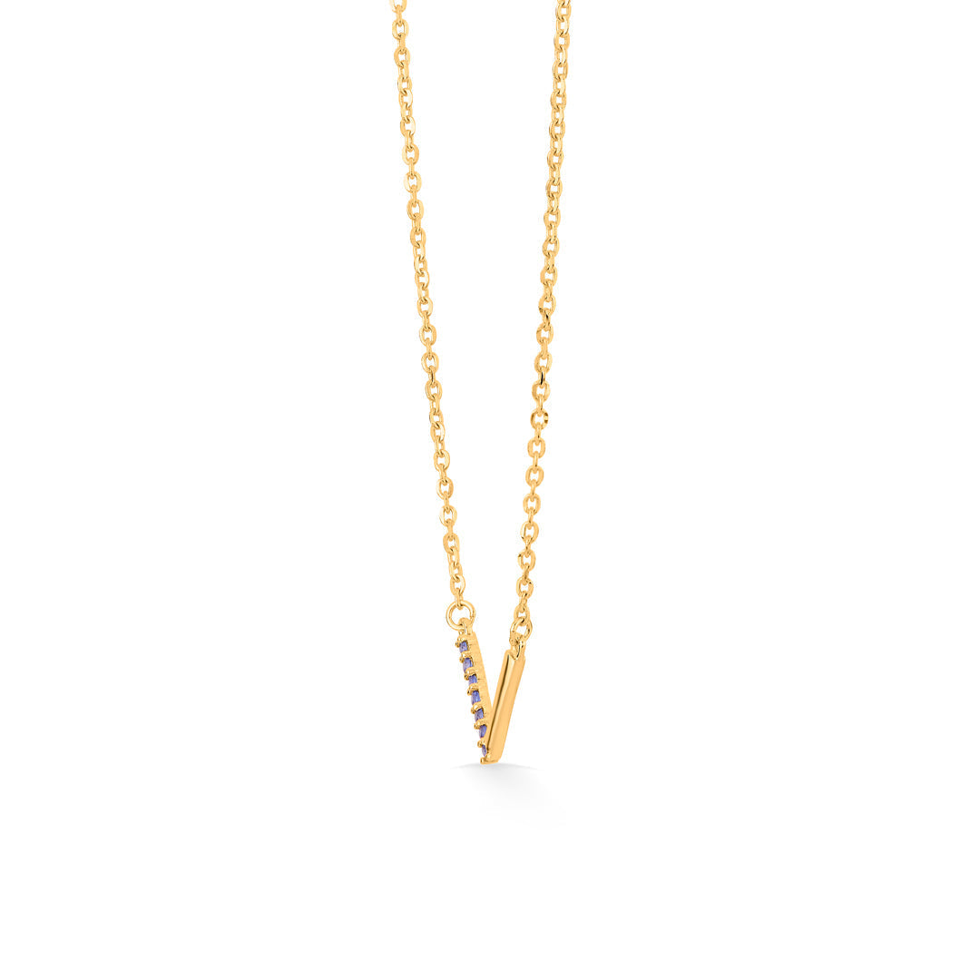 V Glow Gold Modern Necklace for Women
