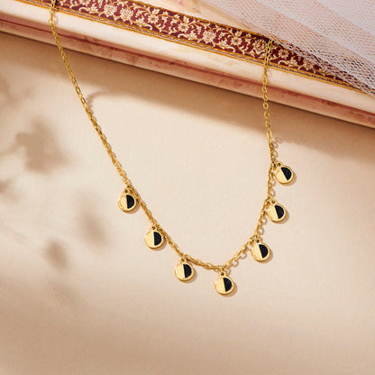 Moon Drops Gold Modern Necklace for Women