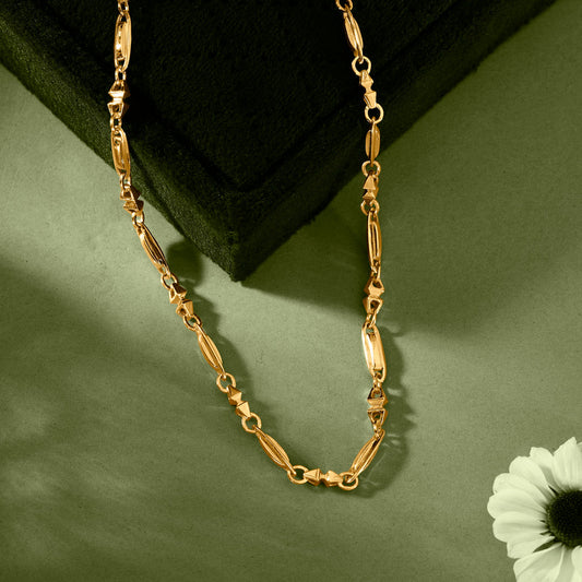 Solar Link Gold Fancy Chain for Men