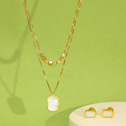 Double Layer Gold Multi-Layered Necklace for Women