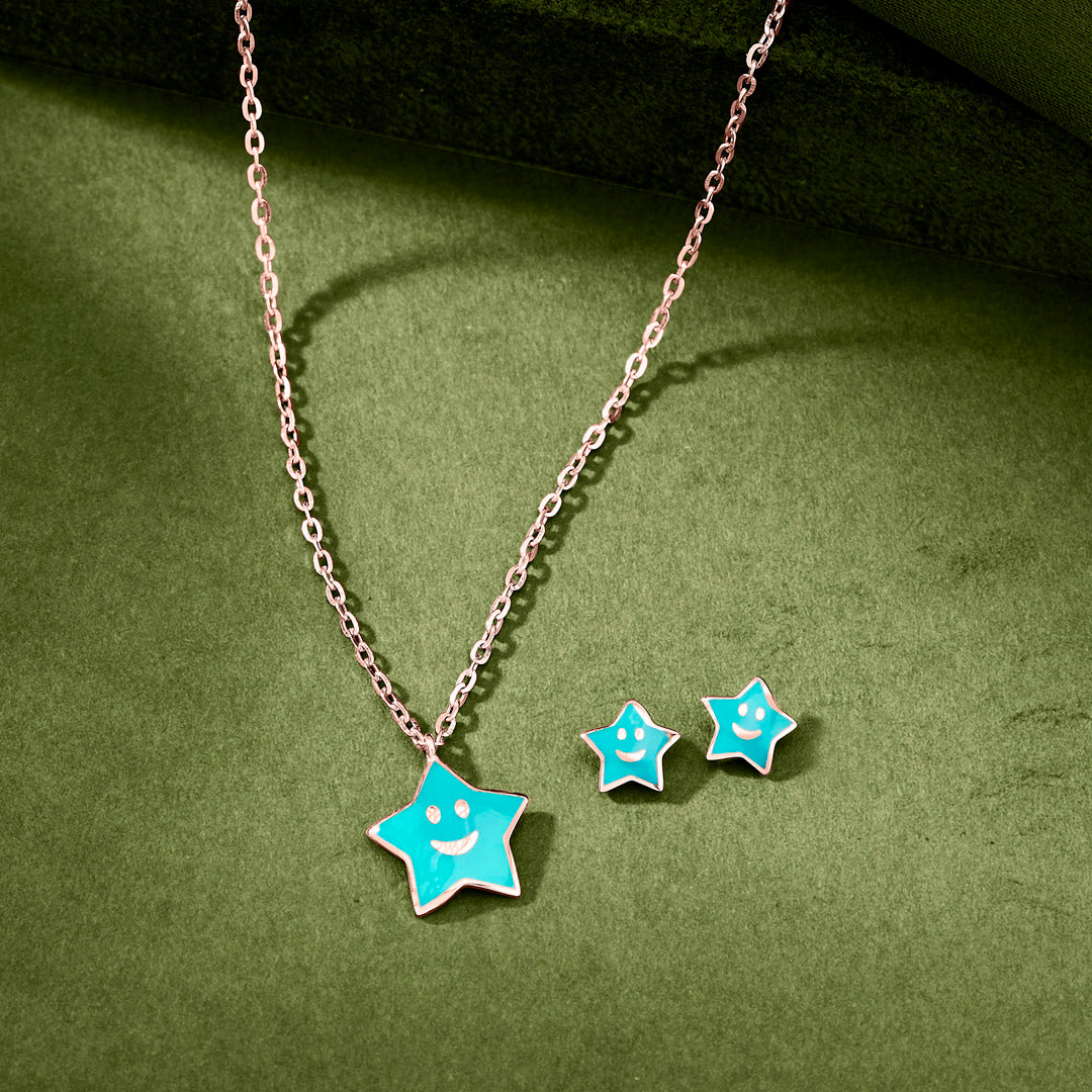 Star Shine Gold Necklace Set for Women