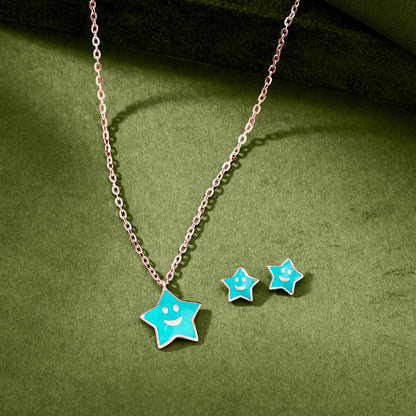 Star Shine Gold Necklace Set for Women