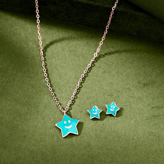 Star Shine Gold Necklace Set for Women