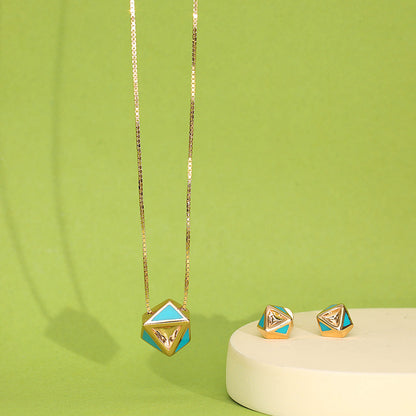 Hexa Chic Gold Necklace Set for Women