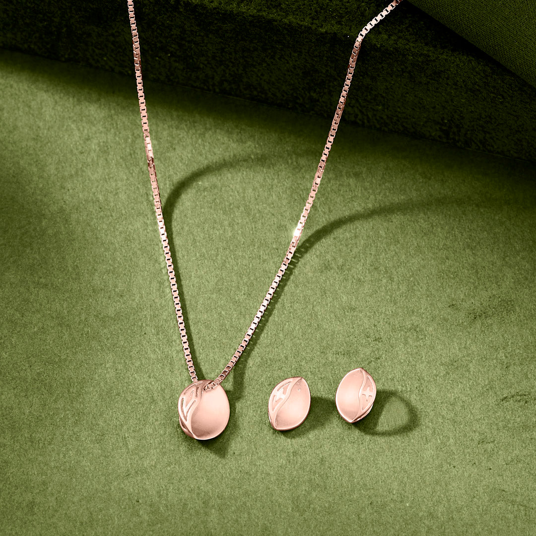 Rosé Opal Gold Necklace Set for Women