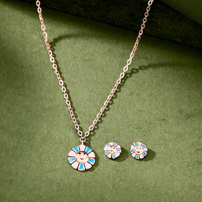 Bloom Smile Gold Necklace Set for Women