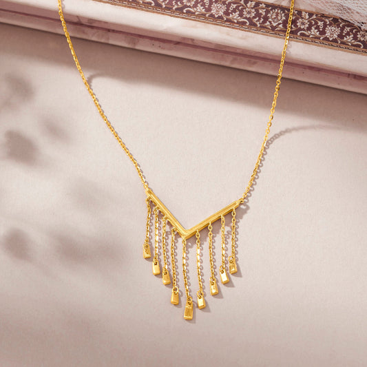 Sunbeam Drop Gold Modern Necklace for Women