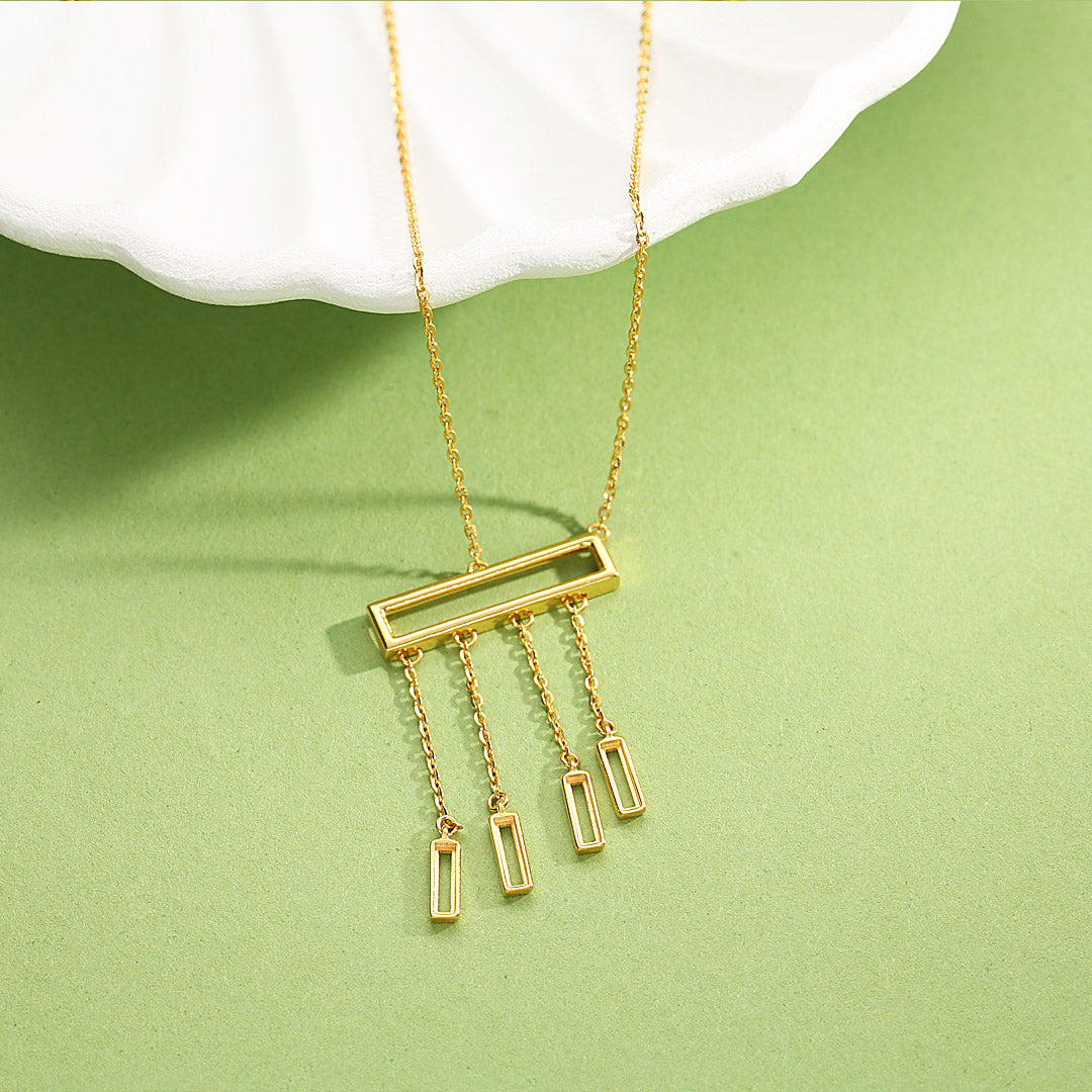 Bar Flow Gold Modern Necklace for Women
