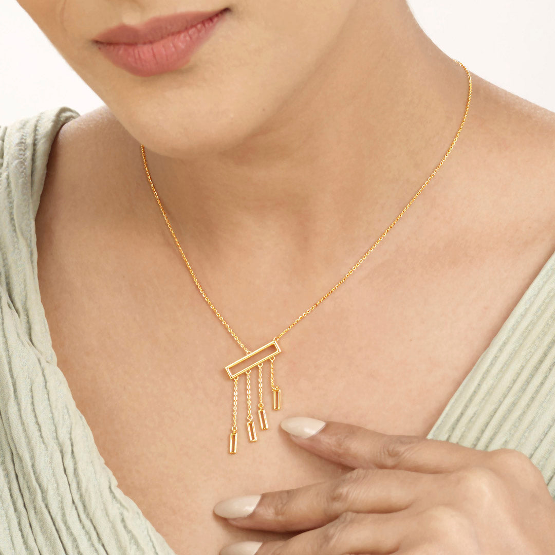 Bar Flow Gold Modern Necklace for Women