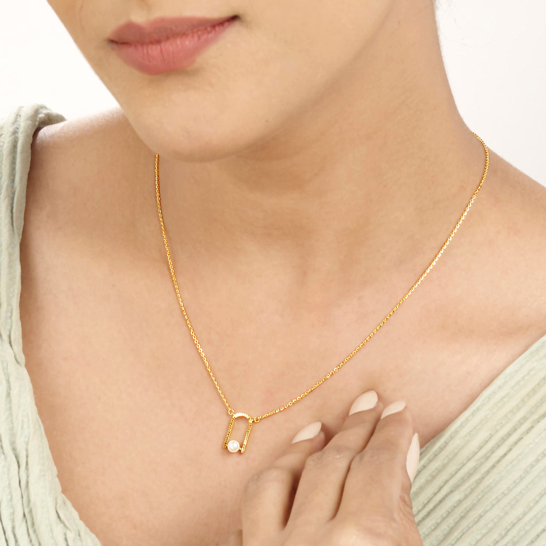 Pearl Edit Gold Modern Necklace for Women