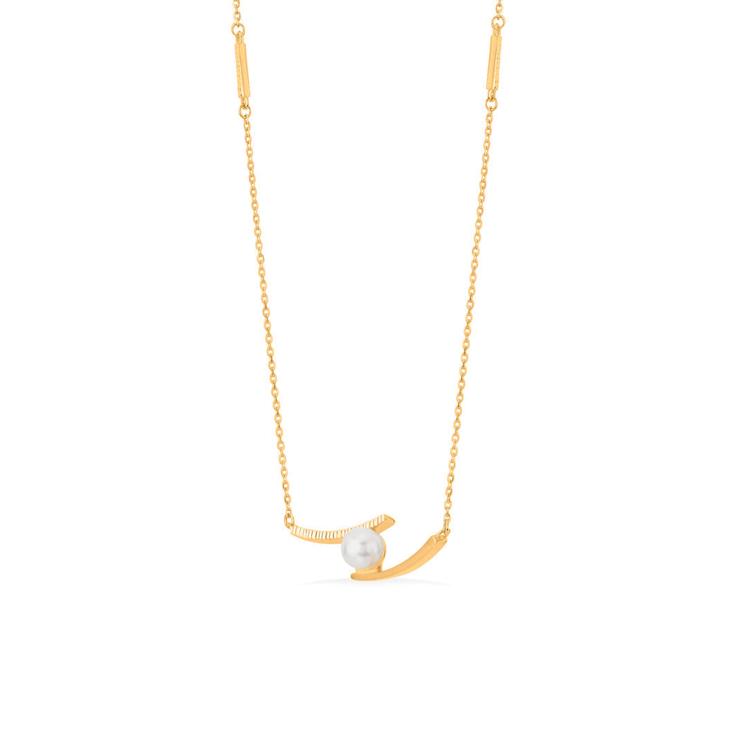 Glide Curve Gold Modern Necklace for Women