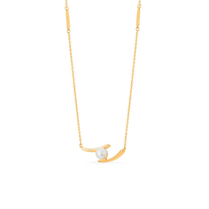 Glide Curve Gold Modern Necklace for Women