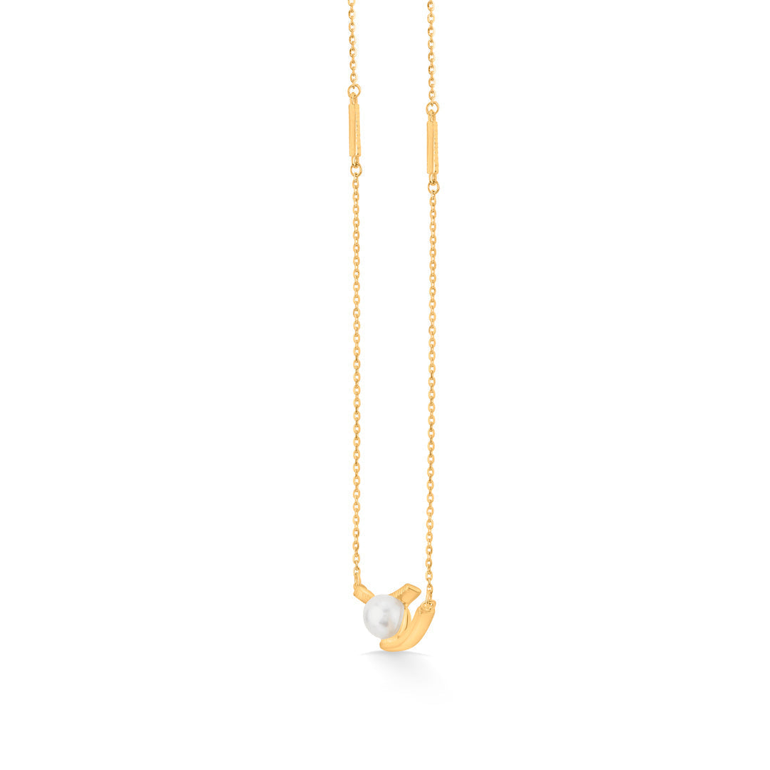 Glide Curve Gold Modern Necklace for Women