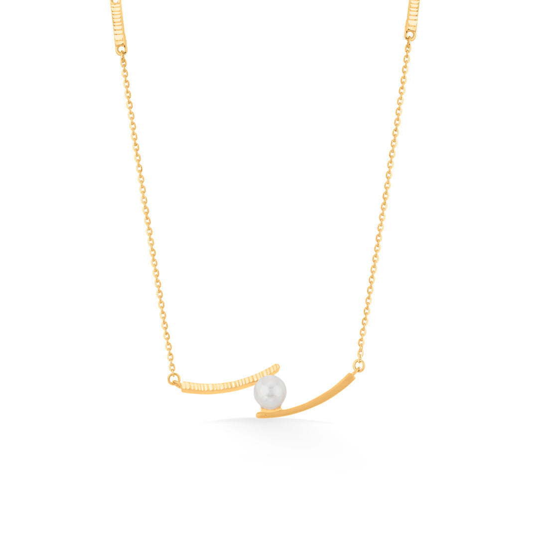 Glide Curve Gold Modern Necklace for Women