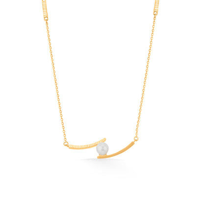 Glide Curve Gold Modern Necklace for Women