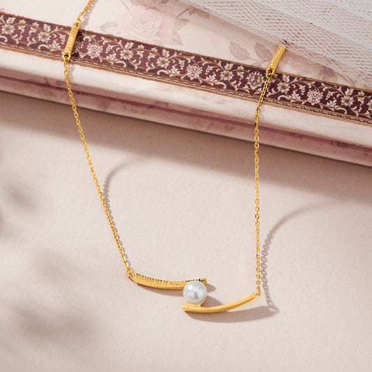 Glide Curve Gold Modern Necklace for Women