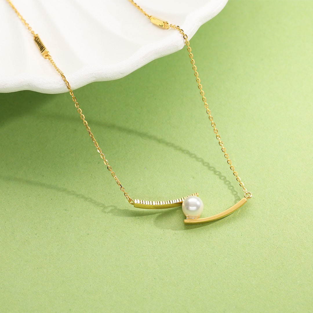 Glide Curve Gold Modern Necklace for Women