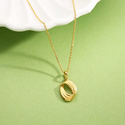 Spiral Orbit Gold Modern Necklace for Women