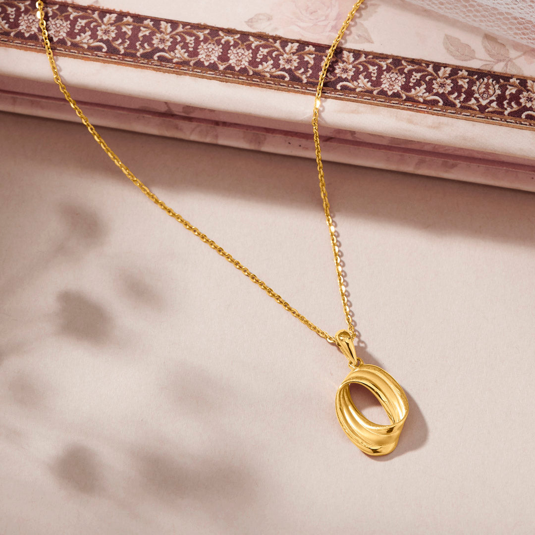 Spiral Orbit Gold Modern Necklace for Women