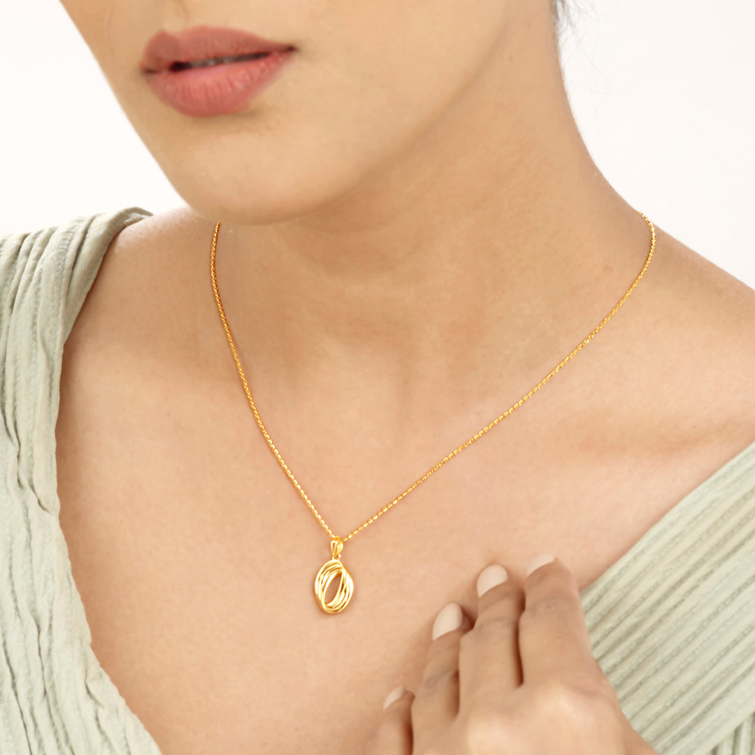 Spiral Orbit Gold Modern Necklace for Women